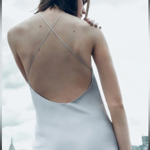 Zara SATIN DRESS WITH SPAGHETTI STRAPS - Picture 4 of 5